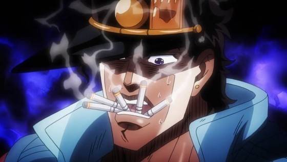 今週のアニメ ジョジョの奇妙な冒険 のダービー戦で空条承太郎のタバコ規制が酷いと話題にｗｗｗｗｗｗｗｗｗｗｗｗｗ 顔半分が真っ黒なんですがｗｗｗｗｗｗｗｗｗｗ でっちでち速報
