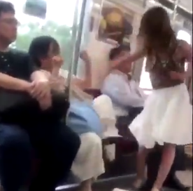 動画 電車内で女同士による喧嘩が発生 片方の足がへし折られてしまう でっちでち速報
